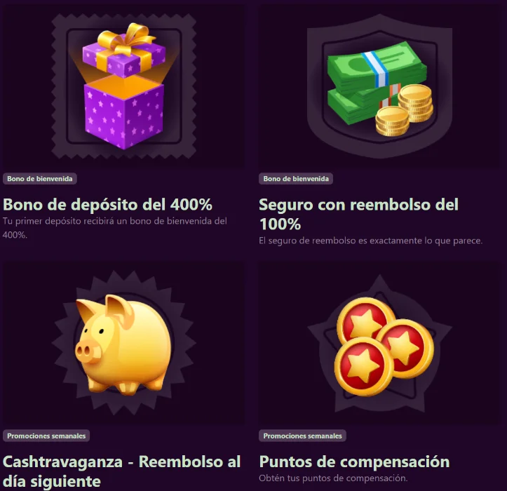 Avantgarde Casino Bonos y Recompensas Avantgarde Casino promociones con bono de depósito, cashback, recompensas y puntos
